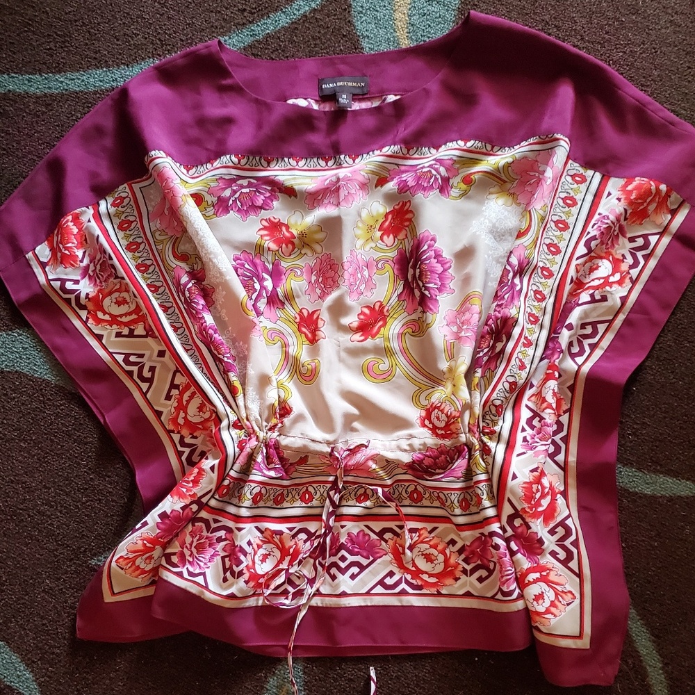 Dana Buchman Colorful Batwing Blouse